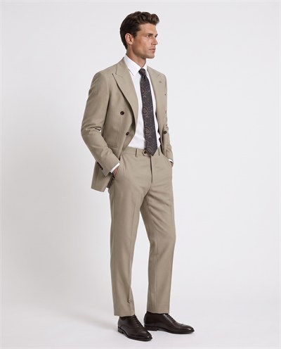 Orleans Double-Breasted Suit Milky Brown