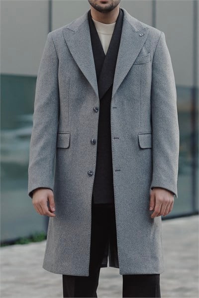 Double Breasted Coat Grey