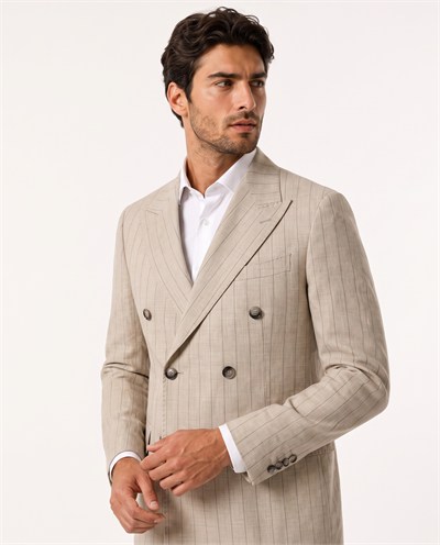 Paganini Double-Breasted Suit Bej