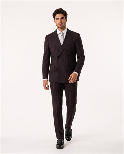 Paganini Double-Breasted Suit Burgundy