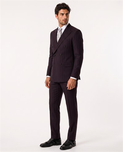 Paganini Double-Breasted Suit Burgundy