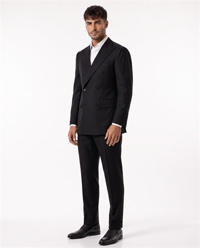 Paris  Double-Breasted Suit Black