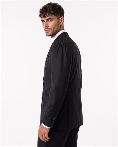 Paris  Double-Breasted Suit Black