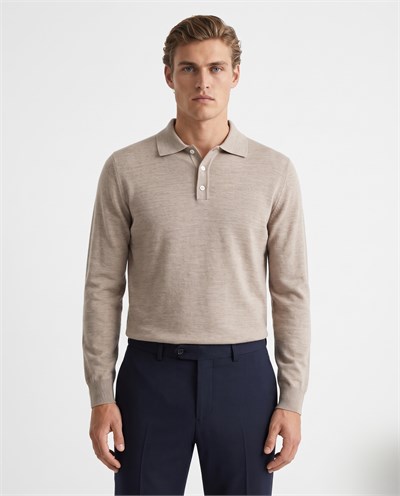 Pearl Polo Yaka Triko  Bej-Melanj