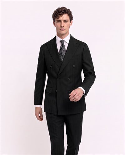 Rada Double-Breasted Suit Black