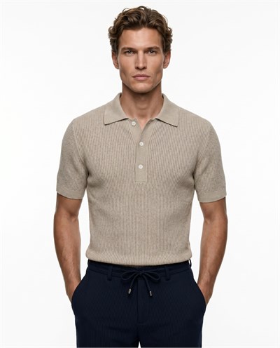 Refined Triko T-Shirt Bej