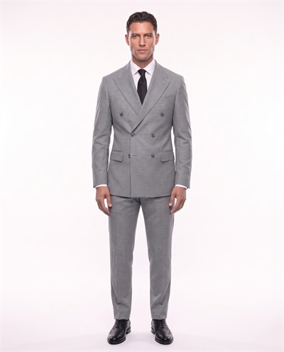 Rhoda Double-Breasted Suit Grey