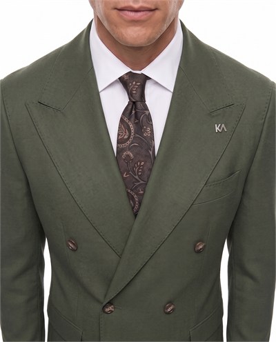 Rhoda Double-Breasted Suit Khaki