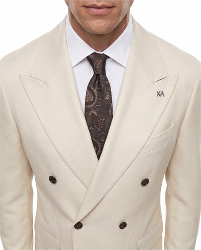 Rhoda Double-Breasted Suit Cream