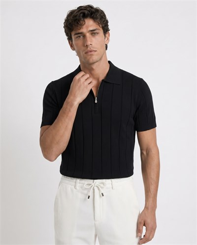 Riva Polo Triko T-Shirt Siyah