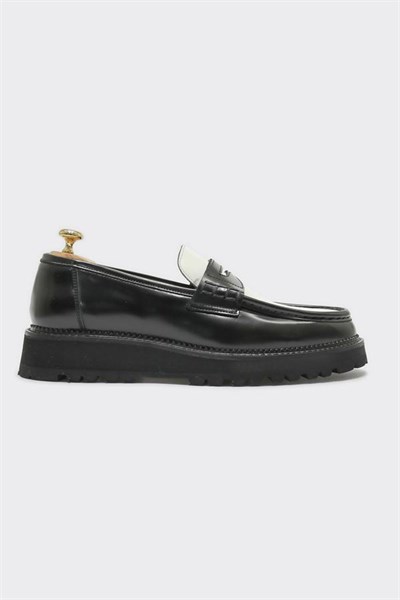 Loafer Ayakkabı Siyah-Beyaz Açma