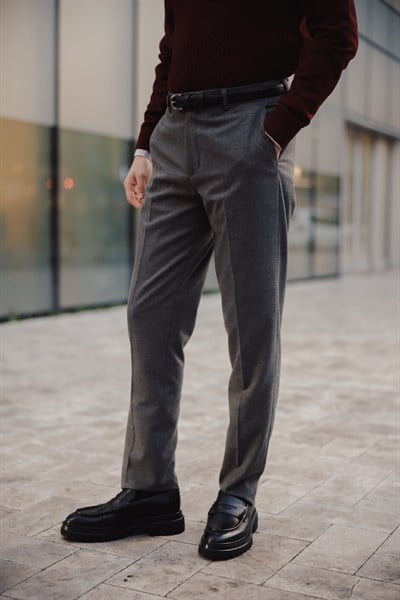 Luxe Flanel Slim Fit Pantolon