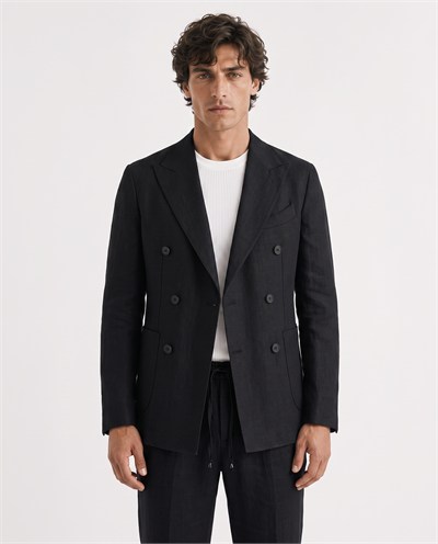 Soft Prive  Double-Breasted Jacket Black
