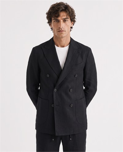 Soft Prive  Double-Breasted Jacket Black
