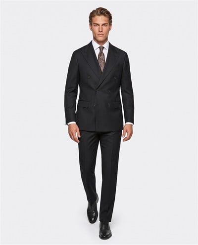 Staten Double-Breasted Suit Black