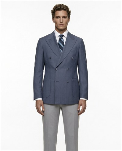 Thane Double-Breasted Jacket Navy