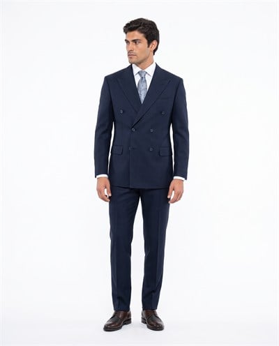 Varollo Double-Breasted Suit Navy