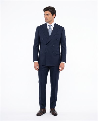 Varollo Double-Breasted Suit Navy
