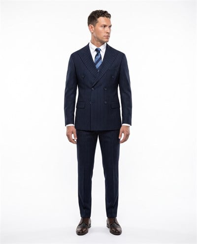 Vermeer Cross-Cut Suit Navy