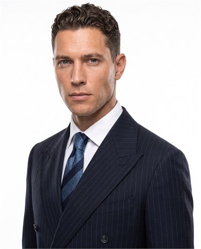 Vermeer Cross-Cut Suit Navy