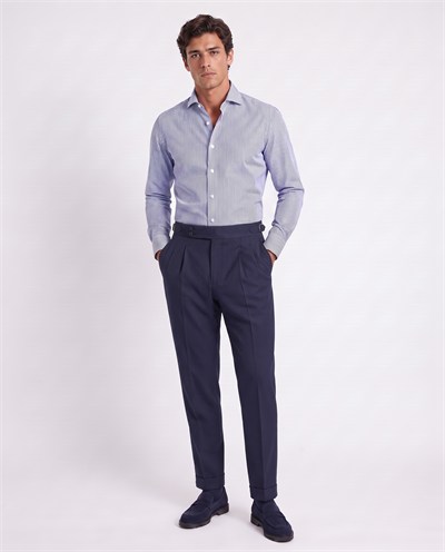 Zayn Double-Pleated Pants Navy