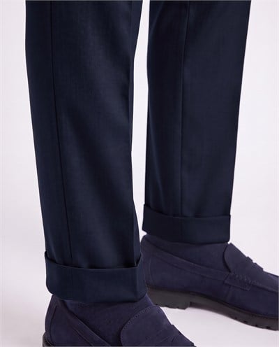 Zayn Double-Pleated Pants Navy