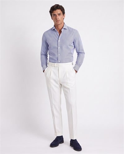 Zayn Double-Pleated Pants White