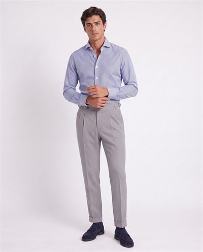 Zayn Double-Pleated Pants Grey