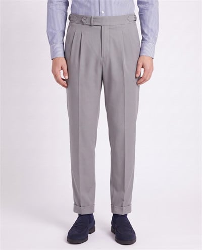 Zayn Double-Pleated Pants Grey