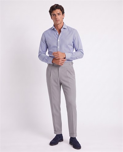 Zayn Double-Pleated Pants Grey