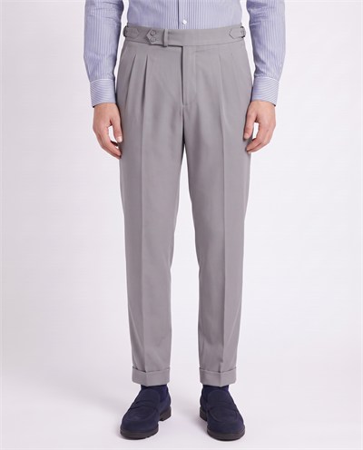 Zayn Double-Pleated Pants Grey