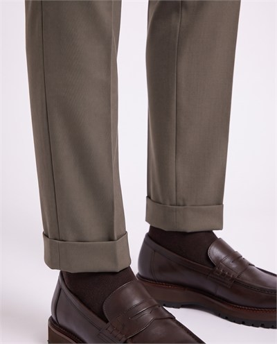Zayn Double-Pleated Pants Mink