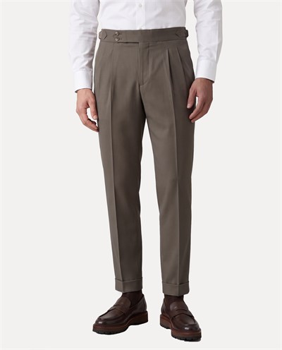 Zayn Double-Pleated Pants Mink