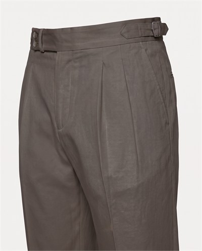 Zayn Double-Pleated Pants Mink