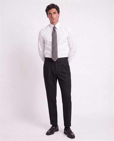 Zayn Double-Pleated Pants Black