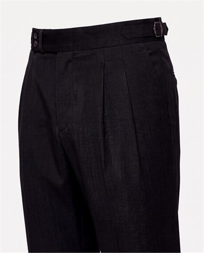 Zayn Double-Pleated Pants Black