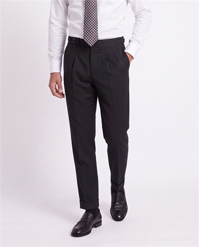 Zayn Double-Pleated Pants Black
