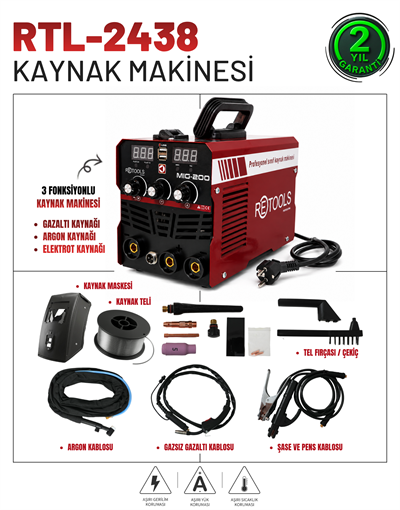 RETOOLS 3 Fonksiyonlu Kaynak Makinesi