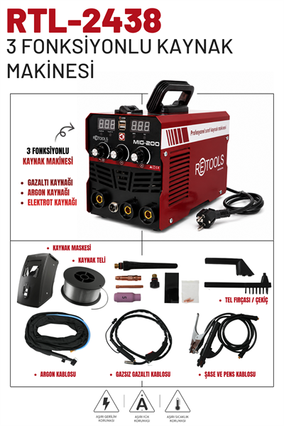RETOOLS 3 Fonksiyonlu Kaynak Makinesi
