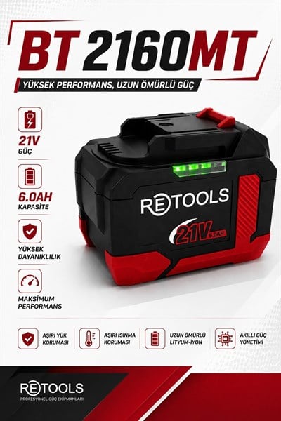 RETOOLS BORDO 6.0 AH 21V BATARYA