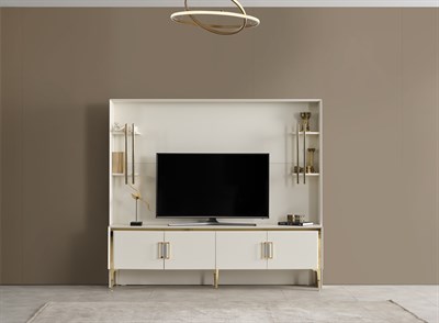 Alyans Gold Lcd Tv Sehpa Table Top üst fonlu (Sedef Krem) - 200