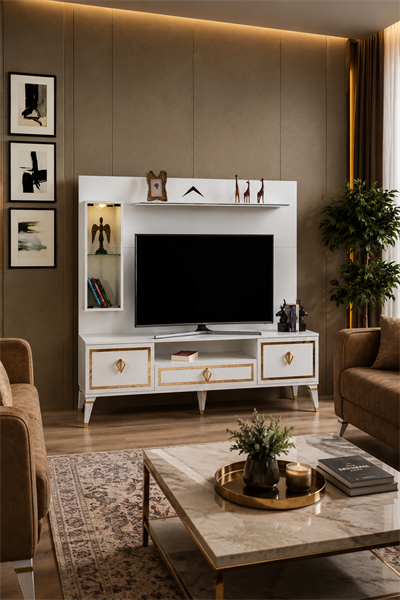 Enluso Floransa Lcd Tv Sehbası  Zümrüt Üst Fonlu (Beyaz) - 180