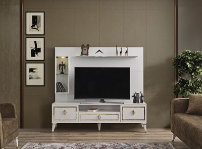 Floransa Lcd Tv Sehbası Table Top Zümrüt Üst Fonlu (Beyaz) - 180