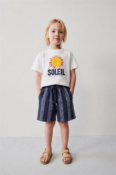 PONKİ SOLEİL T-SHIRT VE ANTRASİT ÇİZGİLİ ŞORT