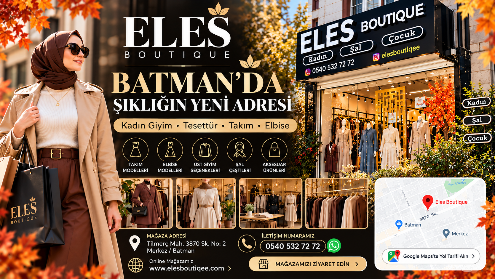 Batman ELES BOUTIQUE mağazası,Tilmerç Mahallesi kadın giyim ve tesettür butik mağazası