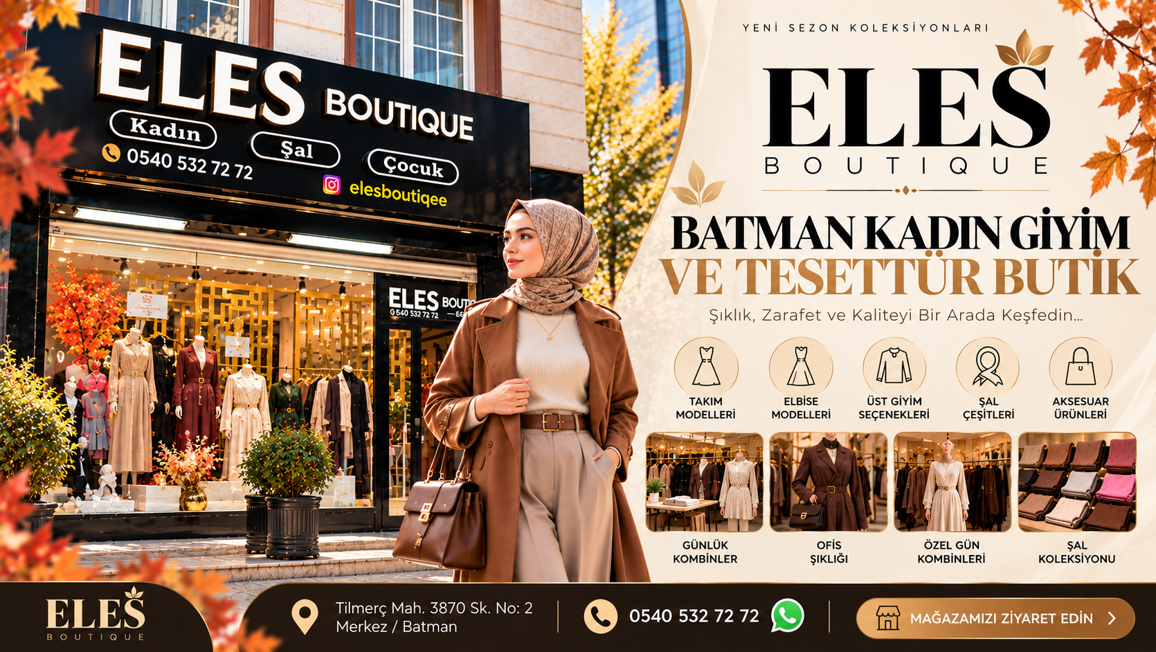 Batman kadın giyim ve tesettür butik ELES BOUTIQUE mağazası,Tilmerç Mahallesi