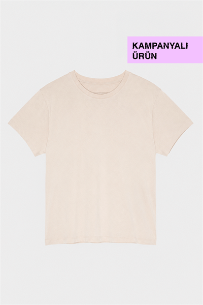 199X Yıkamalı Baby Tee | Bej