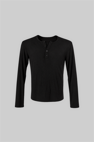 MS Henley Long Sleeve | Siyah