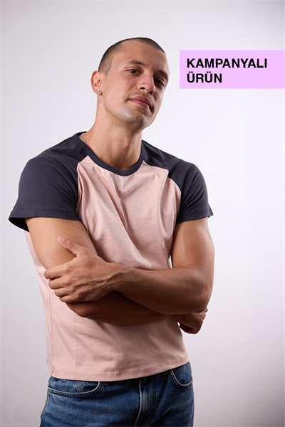 Raglan Baby Tee | Pembe Füme