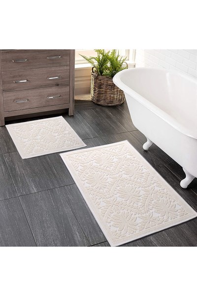2 Li Bukle Banyo Takımı (BANYO TEKSTİLİ/MODERN/DOĞAL/SADE/ŞIK KAYMAZ TABAN)